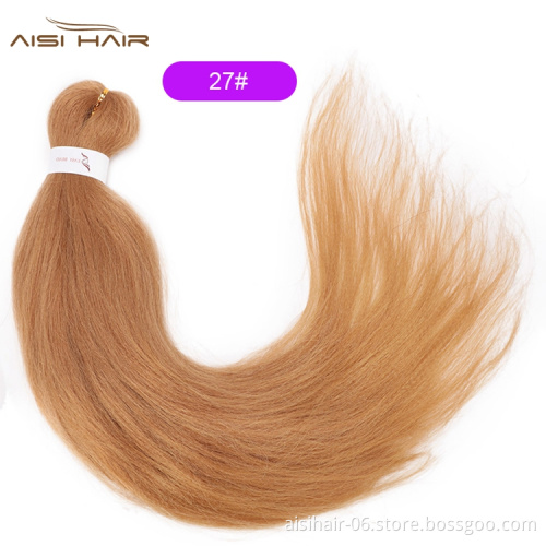 Aisi Hair Best Selling Wholesale Solid Color Jumbo Easy Fiber Pre Stretched For Women Synthetic Crochet Braiding Hair Extensions